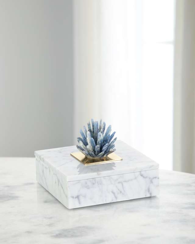 Cyanite Starburst and Marble Box